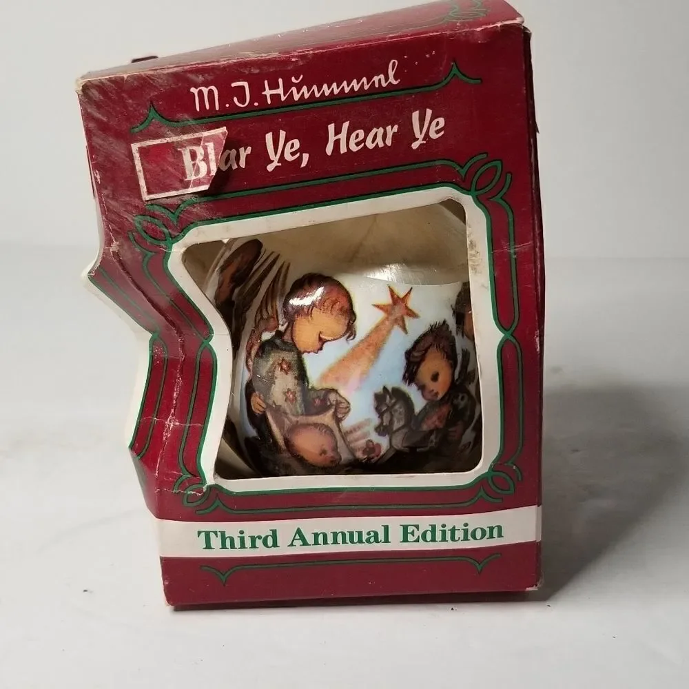 MJ Hummel vintage Christmas ornament bulb 1982 third edition a gift for Jesus